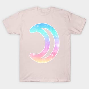 The Moon Planet Symbol in Magical Unicorn Colors T-Shirt